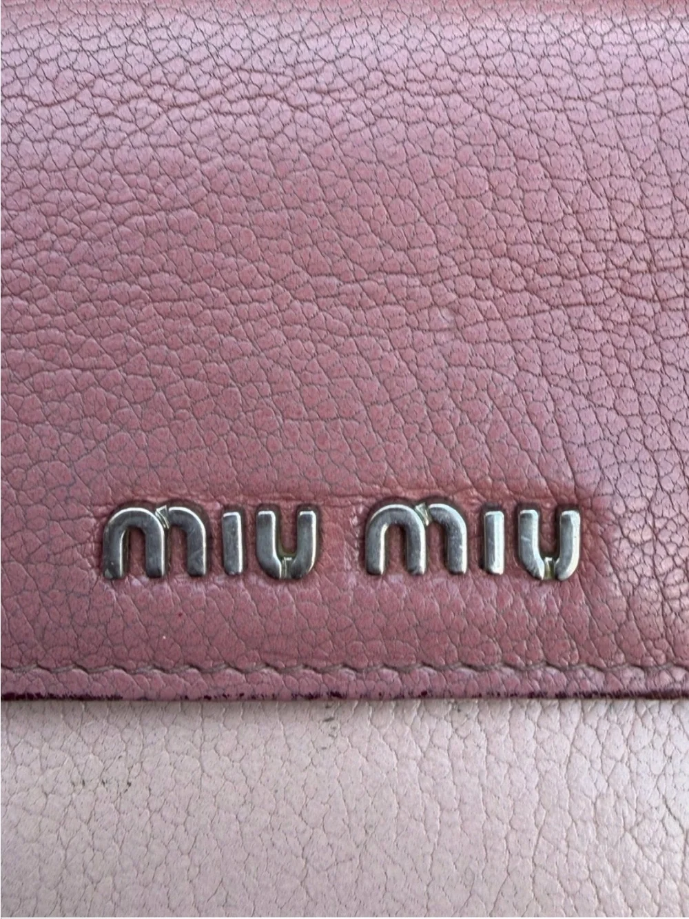 Miu Miu Two-Tone Mauve and Blush Leather Continental Wallet